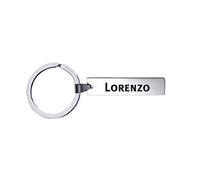 Portachiavi Nome - Lorenzo - Acciaio inossidabile, Argento