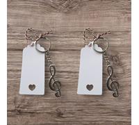 Portachiavi Note Argento 2 Pezzi | Chiave Di Violino In Metallo