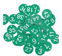 Portachiavi numerati incisi, Etichette numeriche in plastica 1-100 Confezione da 100 etichette rotonde multicolori 3,5 cm(Green)