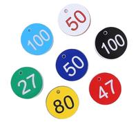 Portachiavi numerati incisi, Etichette numeriche in plastica 1-100, confezione da 100, multicolori, diametro 3,5 cm(Mix Colors)