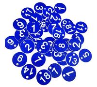 Portachiavi numerati rotondi, 100 pezzi di etichette adesive in plastica a forma alveare con numeri impermeabili da 1 a for documenti d'identità, pub, hotel, cassette postali, palestra(Dark Blue)