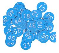 Portachiavi numerati rotondi, 100 pezzi di etichette rotonde colorate in plastica con numeri sequenziali, 3,5 cm, for cassette postali da giardino, hotel, palestra(Light blue)