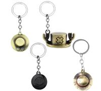 Portachiavi One Piece, 4PCS Portachiavi Anime, con Cappello di Paglia, Chopper One Piece Keyring, Keychain One Piece Luffy, Personalizzato Gadget, Porta Chiavi Accessori Regalo per Anime Fans