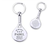 Portachiavi Paddle - Se Mi Dici Padel Lascio Tutto - Accessori Paddle Incisi - Regali per Giocatori di Padel - Portachiavi con Messaggio Inciso al Laser - Regali Originali