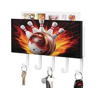 Portachiavi, palla da bowling stampa Key Hanger Wall Mount, gancio chiave da parete, portachiavi da parete, portachiavi Rack Mail Sorter Organizer