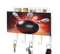 Portachiavi, palla da bowling stampa Key Hanger Wall Mount, gancio chiave da parete, portachiavi da parete, portachiavi Rack Mail Sorter Organizer