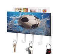 Portachiavi, palla da calcio stampa acqua Key Hanger Wall Mount, gancio chiave da parete, portachiavi da parete, portachiavi Rack Mail Sorter Organizer