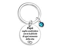Portachiavi Papà Regalo Di Giorno Del Padre Da figlia E Figlio Regalo Di Compleanno Per Papà Papà Voglio Condividere Con Te La Felicità Di Ogni Momento Della Vita Portachiavi (Papà voglio condividere)