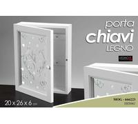 PORTACHIAVI PARETE CASSETTA BACHECA CHIAVI APPENDI CUORE BIANCA LEGNO 20266 CM