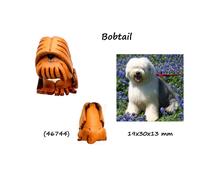 Portachiavi Pelle da Donna unisex con Cane Bobtail 3D portachiave razze di cani