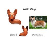 Portachiavi pelle unisex da uomo portachiave razze di cani 3D cane Welsh Corgi