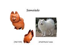 Portachiavi pelle unisex da uomo portachiave razze di cani in 3D cane Samoideo
