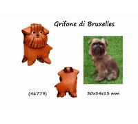 Portachiavi pelle unisex donna portachiave con di cani 3D cane Grifone Bruxelles