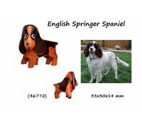 Portachiavi Pelle Uomo portachiave razze cani Cane English Springer Spaniel 3D