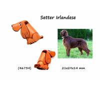 Portachiavi Pelle Uomo unisex portachiave con cane Setter Irlandese 3D in cuoio