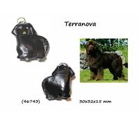 Portachiavi pelle uomo unisex portachiave razze cani 3D in cuoio cane Terranova