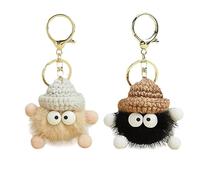 Portachiavi Peloso,2 Pezzi Portachiavi Auto Portachiavi in Morbido Peluche Palla Soffice Auto Portachiavi Pompon Fascino Accessori Decorazioni Zaini, Decorazioni per Borsetta per le Donna Ragazze
