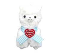 Portachiavi Peluche Alpaca Sweet Heart Di 7" Bianco