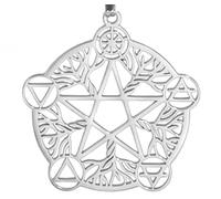 Portachiavi Pentacolo in Acciaio Inox Silver Pentagramma Wicca Streghe | Ciondolo e anello con catena in acciaio inox, Druidi, Magia Oscura, Gadget, Accessori, Idea regalo in bustina trasparente