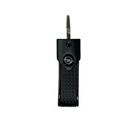 Portachiavi per Auto Compatibile con Opel, Resistente e Duraturo, Chiusura con Anello, Ideale come Regalo, 90 x 20 mm (Nero Logo Nero)