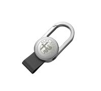 Portachiavi per Auto per Alfa Romeo, Portachiavi con Portachiavi Gancio per Auto per Pratico e Durevole,B Silver