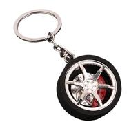 Portachiavi per auto - Portachiavi per pneumatici da corsa | Ciondolo per borsa per auto portatile per pneumatici | Elegante portachiavi con mozzo ruota per auto | Portachiavi creativo con ruota per a