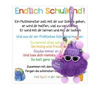 Portachiavi per bambini scolari, portafortuna per il ritorno a scuola, portachiavi per finalmente scolari, portachiavi portafortuna per la scuola, portachiavi regalo per l'iscrizione a scuola (viola)