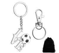 Portachiavi per Calcio Regalo per Uomini e Donne - Portachiavi con Lettera "LOVE" a Tema Calcio, Ciondolo Decorativo per Tifosi di Calcio, Souvenir di Calcio