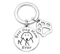 Portachiavi per Cani e Mamma, Acciaio Inox Artiglio di Gatto, "La Migliore Mamma di Gatti/cani di Sempre", Auto Portachiavi Regalo per Compleanno, Natale e Festa della Mamma (cane)