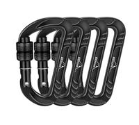 Portachiavi per caraibino, portachiavi per caraibino, portachiavi da campeggio, attrezzatura da trekking, in alluminio, per campeggio, carabino, clip