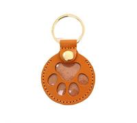 Portachiavi per collezionisti di peli di cani, in pelle PU, scatola commemorativa per gatti e cani, portachiavi commemorativo a forma di zampa, regalo per raccogliere i capelli con bottone a pressione