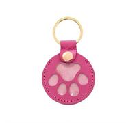 Portachiavi per collezionisti di peli di cani, in pelle PU, scatola commemorativa per gatti e cani, portachiavi commemorativo a forma di zampa, regalo per raccogliere i capelli con bottone a pressione