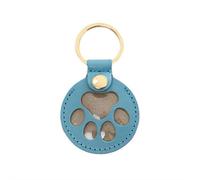 Portachiavi per collezionisti di peli di cani, in pelle PU, scatola commemorativa per gatti e cani, portachiavi commemorativo a forma di zampa, regalo per raccogliere i capelli con bottone a pressione