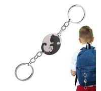 Portachiavi per coppie, portachiavi abbinati, in acciaio inox, portachiavi a forma di cuore, portachiavi per coppia, portachiavi per relazioni, Nero , Siehe Beschreibung