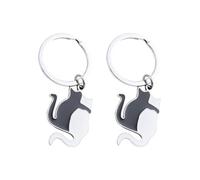 Portachiavi Per Gatti Da 2 Pezzi, Graziosi Ciondoli Per Gatti In Bianco E Nero, Portachiavi In Metallo, Ciondoli Per Borse Creative, Portachiavi Interessanti, Regali Per Coppie