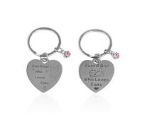 Portachiavi Per Gattini In Acciaio Inossidabile Da 2 Pezzi, Portachiavi Per Auto, Ciondolo Per Decorazioni Per Zaino, Regalo Per Gli Amanti Degli Animali.
