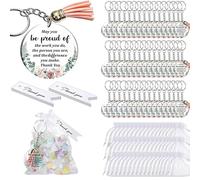 Portachiavi per il riconoscimento dei dipendenti, set di portachiavi ispiratori, 48 set di portachiavi in acrilico ispiratore con nappe, portachiavi con tasche per famiglie e