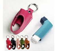 Portachiavi per inalatore per asma, custodia casual per flacone per tosse, portatile, disponibile in nero, blu, rosa, grigio, adatto per uso all'aperto Poliuretano