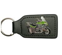 Portachiavi per Kawasaki Versys Gr., portachiavi per kawasaki versys, keychain, keychain, key fob, keyfob, llavero, portachiavi, porte-clés, moto, Parte in similpelle nera, Gesamtlänge mit Ring: 90