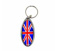 Portachiavi per Moto, Union Jack, Ovale Argento