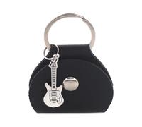 Portachiavi per plettro per chitarra, in pelle PU, custodia per plettro, borsa per chiavi, per chitarrista, Nero , 5.5*7*0.8cm, Sacchetto nero per plettri