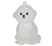 Portachiavi per raccogliere peli di cani e gatti, bottiglia trasparente per peli di cane, urna commemorativa per animali domestici, barattolo commemorativo per cani e gatti, Bichon, Taglia unica