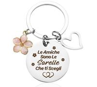 Portachiavi per Sorella,Regalo di Compleanno per Sorella,Idee Regalo Originali per l'Amica del Cuore, Portachiavi dell'Amicizia,Regalo Speciale per l'Amica -Le Amiche sono le Sorelle che si Scelgono.