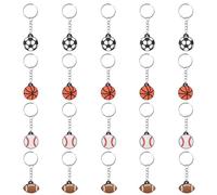 Portachiavi Per Sport Con Palla Da 20 Pezzi, Ciondoli Da Calcio, Portachiavi Da Basket, Portachiavi Da Baseball, Portachiavi Da Calcio, Portachiavi Per Tifosi, Portachiavi Regalo