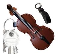 Portachiavi per violino in pelle - Portachiavi per violoncello in pelle | portachiavi violino | Portachiavi in pelle per violino e violoncello | Portachiavi per strumenti musicali per amanti