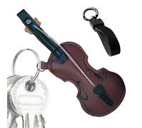 Portachiavi per violino - Portachiavi per strumento musicale in pelle da 3 pollici, Accessorio per borsa per violino artigianale, Regalo elegante per gli amanti della musica | Regalo di celebrazione p