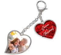 PORTACHIAVI PERSONALIZZATO CATENINA E CHARMS A CUORE TWO HEARTS SAN VALENTINO