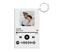 Portachiavi Personalizzato, Code Music Codice Targa Acrilica Personalizzato Foto & Nome del Musica & Nome del Cantante