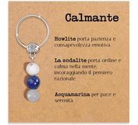 Portachiavi personalizzato con cristalli naturali, idea regalo nuovi inizi gadget con pietre curative regali per lui uomo per lei donna Cristallo curativo dedica speciale (calmante)