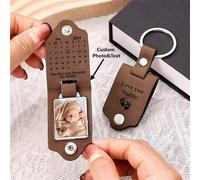 Portachiavi personalizzato con foto e testo "Il giorno in cui sei diventato il mio papà" per papà, anello portachiavi con foto personalizzata del bambino, regalo per il primo giorno per il marito, reg